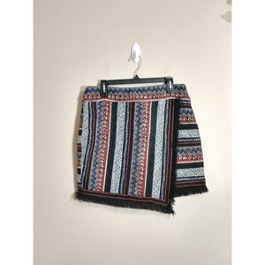 Chelsea & Violet Womens Mini Skirt Sz Large Fringe Western Aztec Boho Tribal NWT